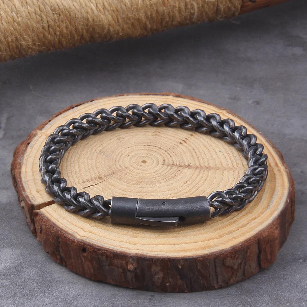 Vikings Jewelry Personalized Pattern Chain Bracelet Men's Thick Section Boy Hip-hop Street Hipster Fashion Jewelry with Wood Box