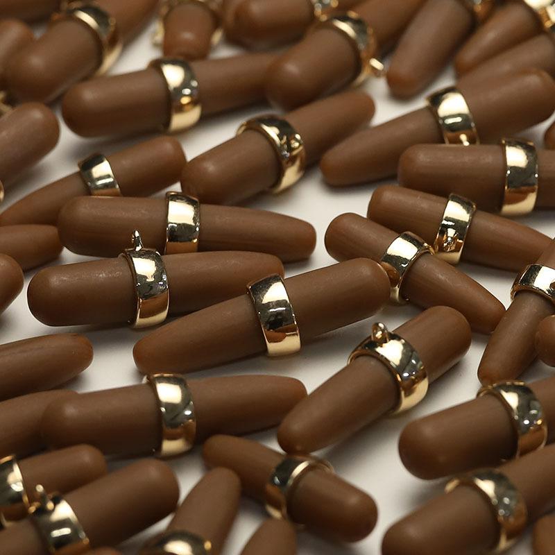 

Смоляные оливковые пуговицы Женское пальто Декоративные пуговицы Двусторонняя нейлоновая куртка Декоративный тренчкот Шерстяная одежда Пуговицы 3 #[50mm LY102 #olive set gold foot coffee color]