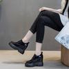 Fashion 11CM Platform Wedge Hidden Heel Women Casual Shoes Chunky Sneakers Microfiber Leather Female Shoes Spring Autumn