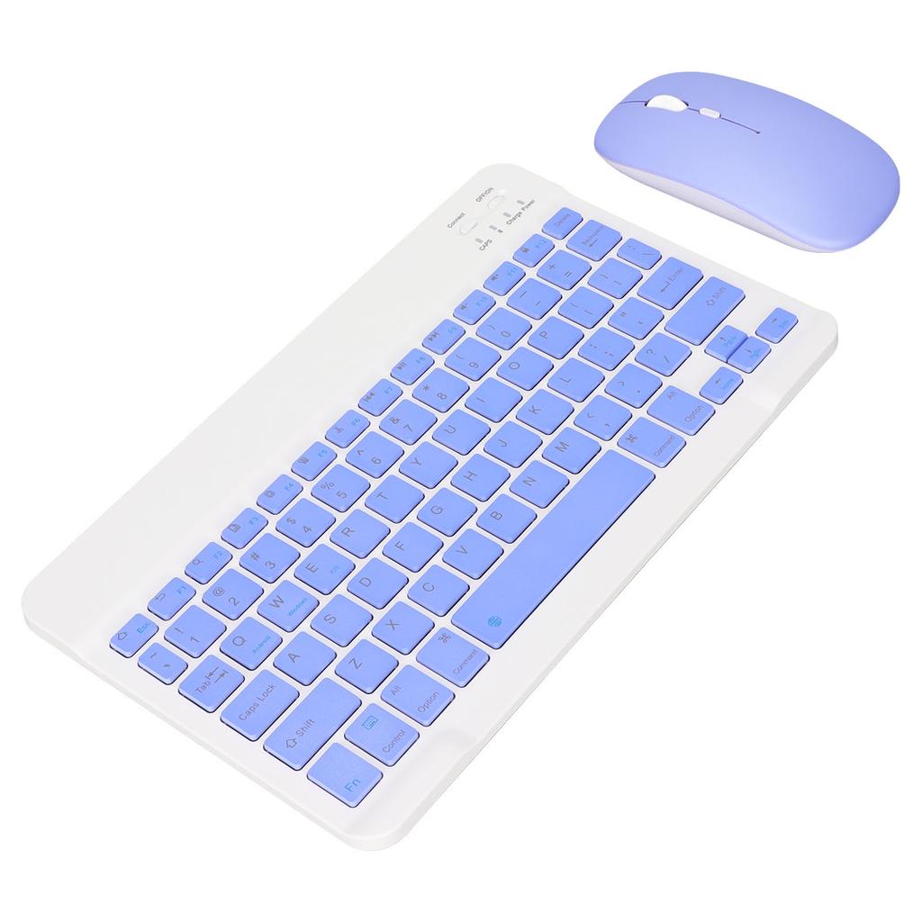 10 Inch Bluetooth Keyboard Set USB Charging Ultra Thin Quiet Wireless Keyboard with DPI Mouse for