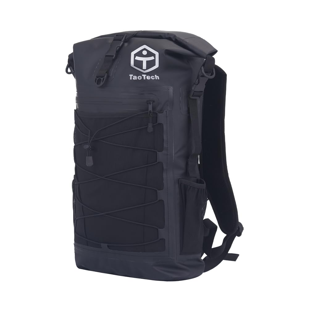 

TaoTech Waterproof Backpack Dry Bag with Tarpaulin and Back 30L Unisex for Outdoor Activities Cushion, Capacity, (Black, 30L) чорний