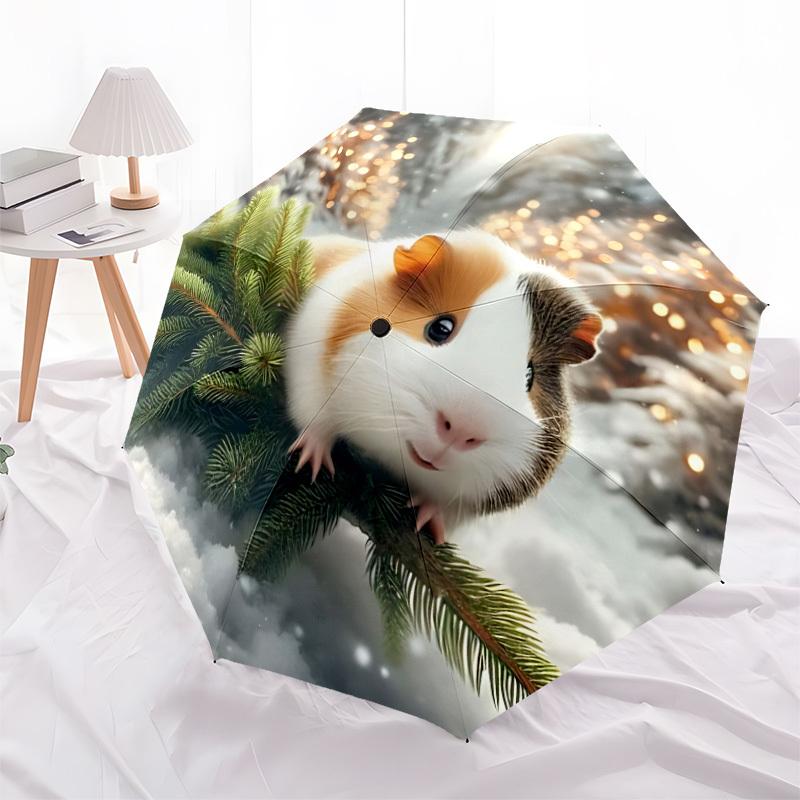 1pc Guinea Pig Winter Automatic Opening/Closing Umbrella with Operation & Windproof Canopy Yy260311038