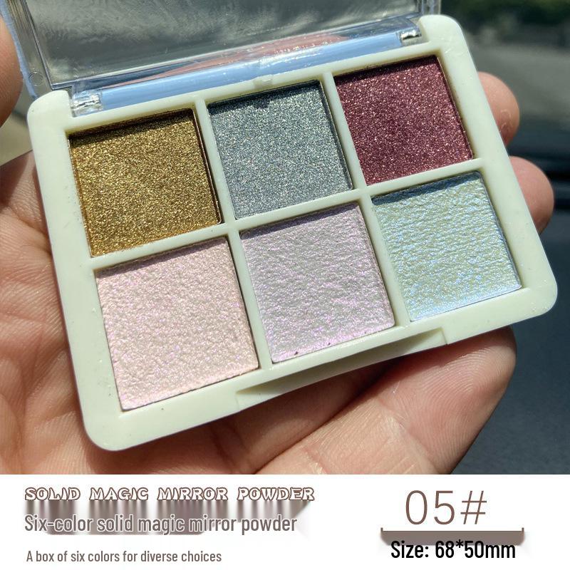 6-Color Magic Mirror Powder Set: Ultra-Bright Nail & Eyeshadow Palette with Aurora and Gold Ripple Effects