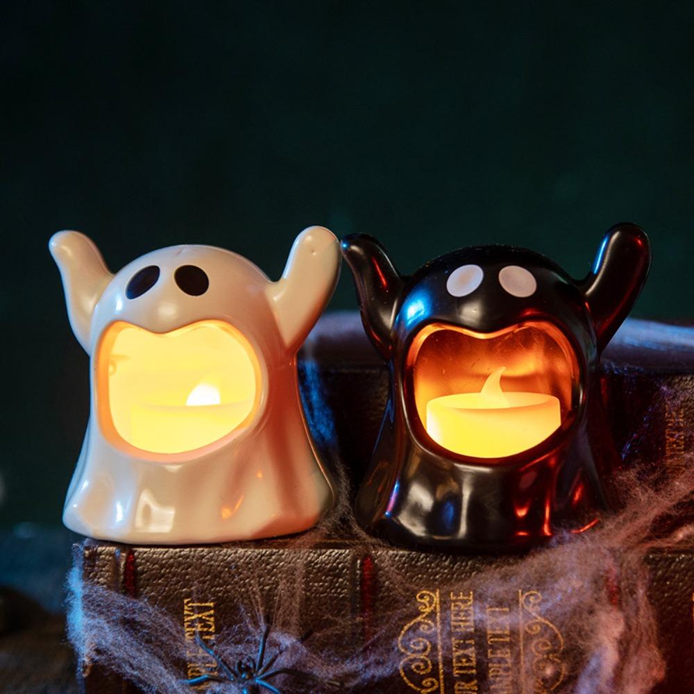 LED Light Halloween Ghost Lamp Electronic Candle Halloween Ghost Candle  Party Decor