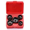 CASOMAN 5 Pieces 3/8" Drive Low Profile Oil Filter Socket Set, Oil Filter Cap Remover and Installer Tool Set, 6 Point, 24mm 27mm, 29mm, 32mm, 36mm,