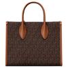 Michael Kors Mirella Signature Logo Potahovaná plátěná taška Tote Dámské tašky Tote Hnědá 35R5G7ZT1B-BROWN