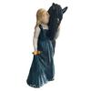 Girl Horse Figurine Resin Angle Pony Statue Sculpture Home Office