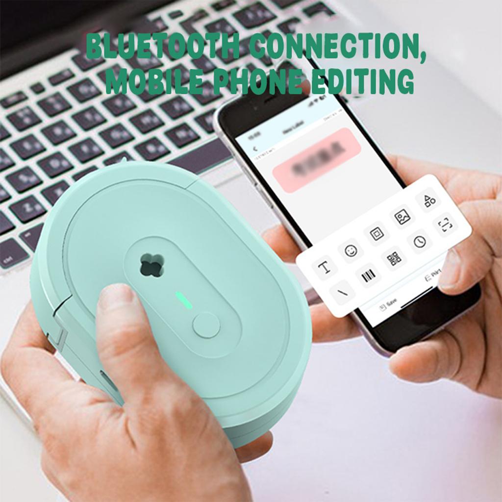 Label Maker With Tape, N12 Portable Bluetooth Label , Wireless Label Maker, Thermal Stickers With Multiple Templates For Home, Kitchen, School