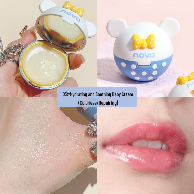 NOVO Ultra-Soft Cute Bear Hydrating Lip Mask: Moisturizing Gel, Lipstick Base & Balm