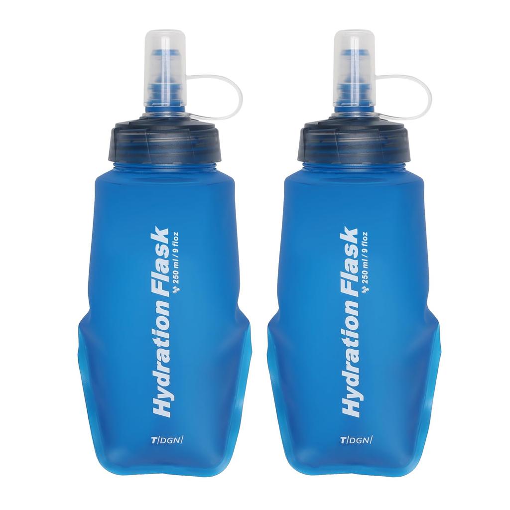 TRIWONDER Soft Flask Running Hiking Water Foldable Water Bottle with Dustproof Trail Soft Water Bottles Pack of Bottle, Bottle, Hydration, Cap,