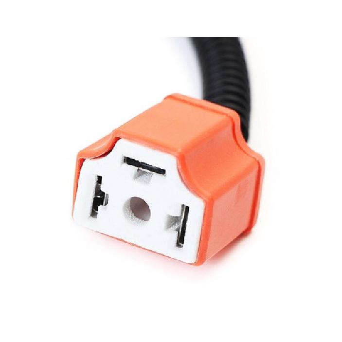 (2) H4 9003 Ceramic Wire Wiring Harness Sockets Adpters For Headlights Fog Lamps