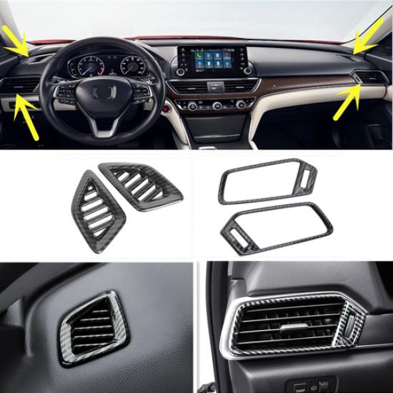 For Honda Accord 2018-2021 Car Dashboard Air Vent Cover Trim Carbon fiber look