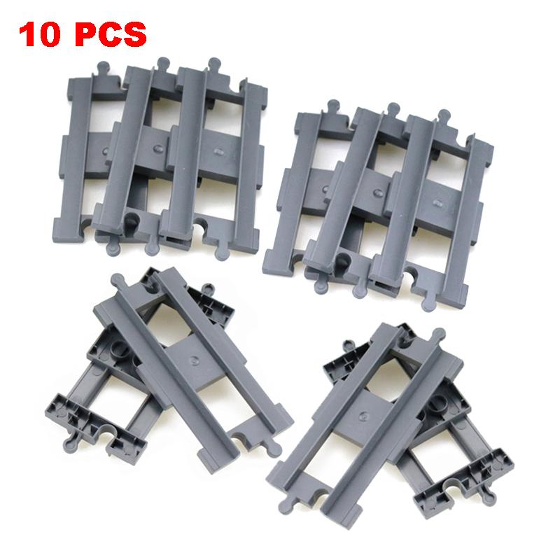 Non-Toxic Rail Transport Big Size Building Blocks Creative Track Accessories Assemble Toys For Children Bricks Compatible City Train Set