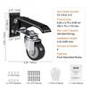 1pcs SucceBuy 165 lbs 2.5"  Workbench Caster Wheels Side Mounted Retractable Stepdown Wheel 360° Swivel for Tables Equipment