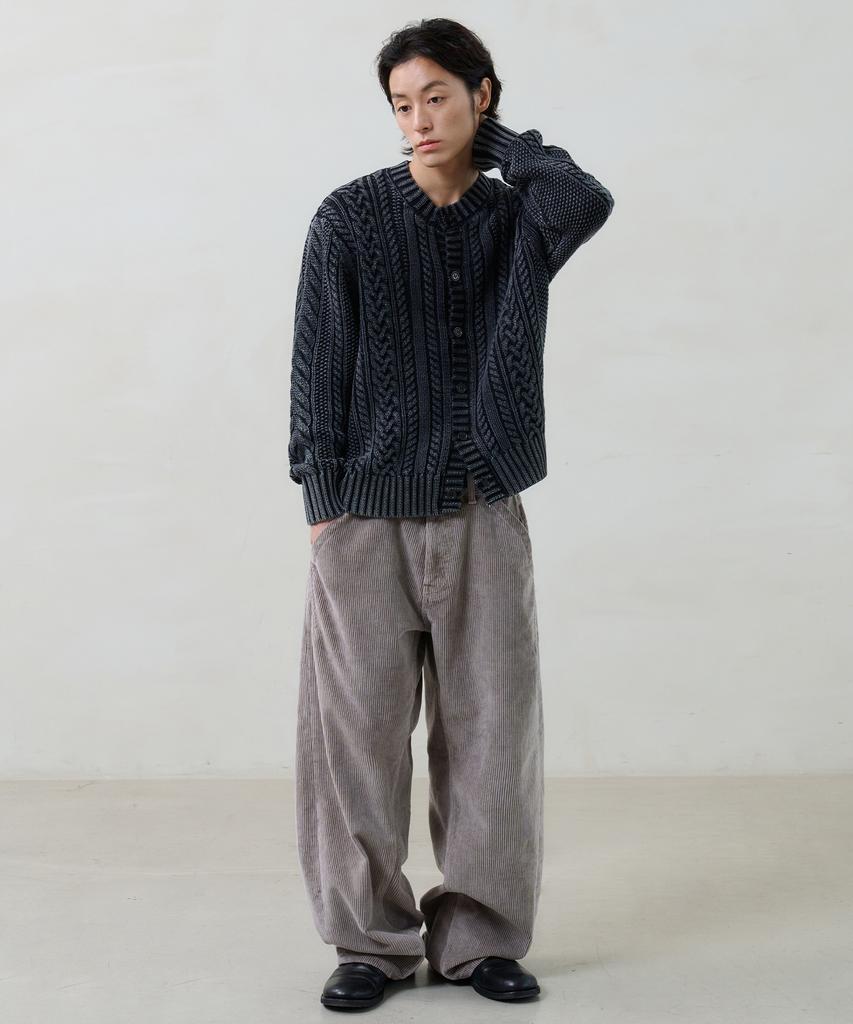 Knouun Faded Cable Knit (Black)