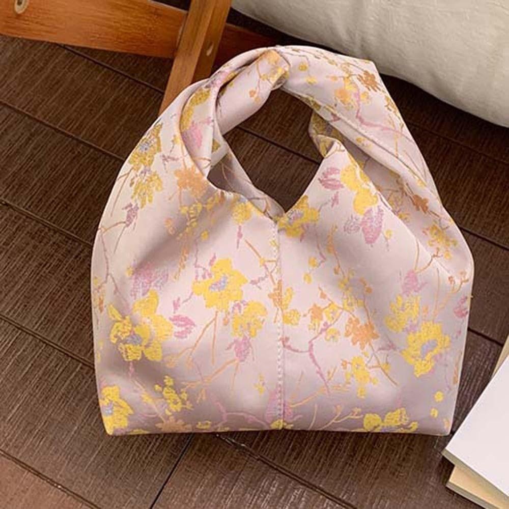 Fashion Embroidered Chinese Style Handbag Polyester Zipper Pea Purses with Magnetic Buckle Luxury Cheongsam Wrist Bag Gifts