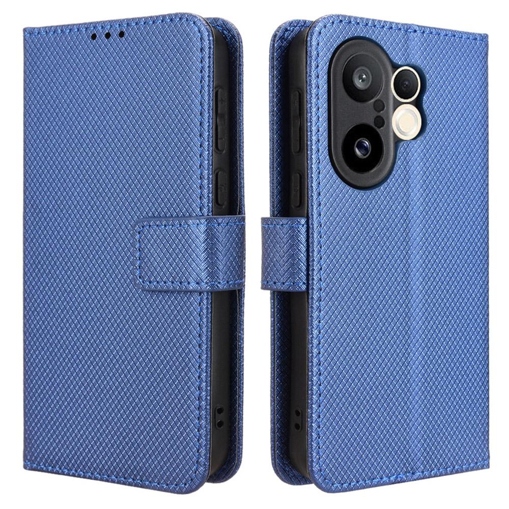 For Vivo X200 FE 5G/S30 Pro Mini 5G Leather Wallet Case with Strap Diamond Texture Phone Cover
