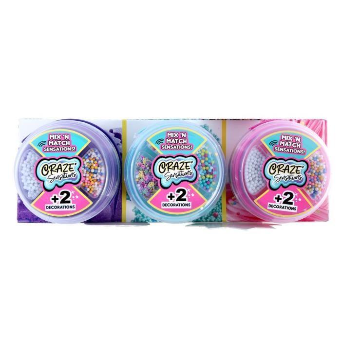 Kreatives Hobby - CANAL TOYS - CRAZE Sensations 2 Eimer + 1 Bonus - Sand, Slime Fluffy, Schaum