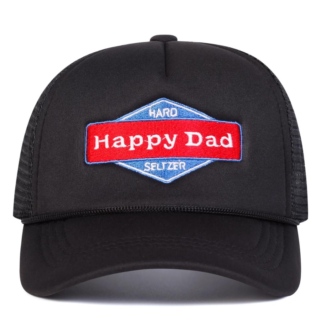 Casquettes de baseball en maille brodées avec l'inscription Happy Dad, unisexes, pour le printemps et l'été, chapeaux décontractés ajustables pour l'extérieur, chapeau de protection solaire