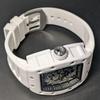 Used New Watch Richard Mille Type Quartz Homage Watch Rubber Tonneau White Skeleton