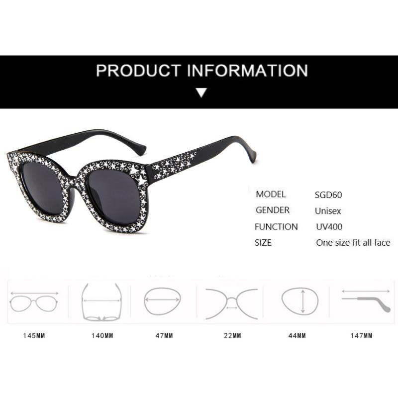 Vintage Woman Cat Eye Sunglasses Stars Sunglasses For Women Fashion Sun Glasses Brand Designer Eyewear Uv400