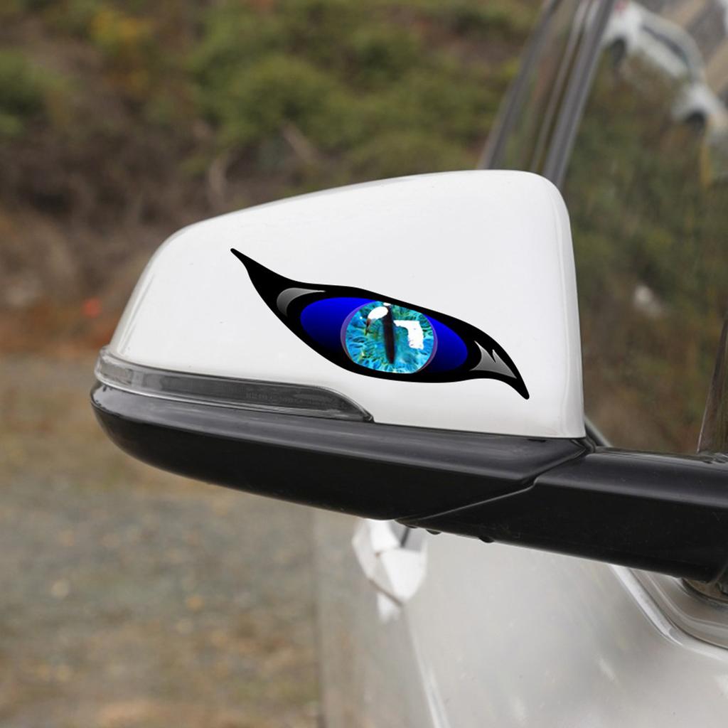 2 Stück Autoaufkleber Böser Blick Zombie-Stil Sonnenschutz Wasserdichte Aufkleber für Rückspiegel 5*2 Zoll Autoaufkleber Dekoration