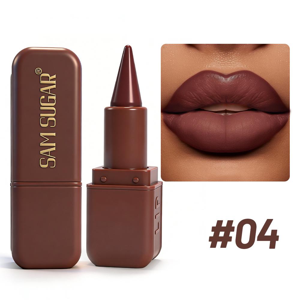 Matná čokoládová rtěnka, 6 barev, Dlouhotrvající voděodolná rtěnka, Hladký sametový tón na rty pro denní & párty make-up