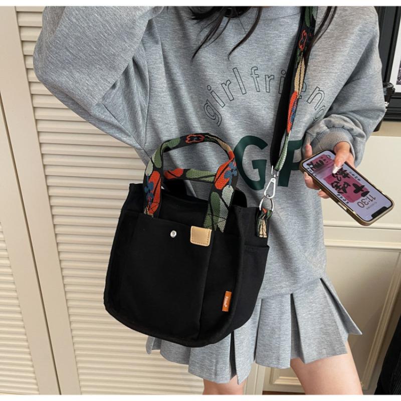 Canvas Bag Tote Bag Women's New Fashion Simple Large Capacity Shoulder Bag Student Bag Messenger Bag