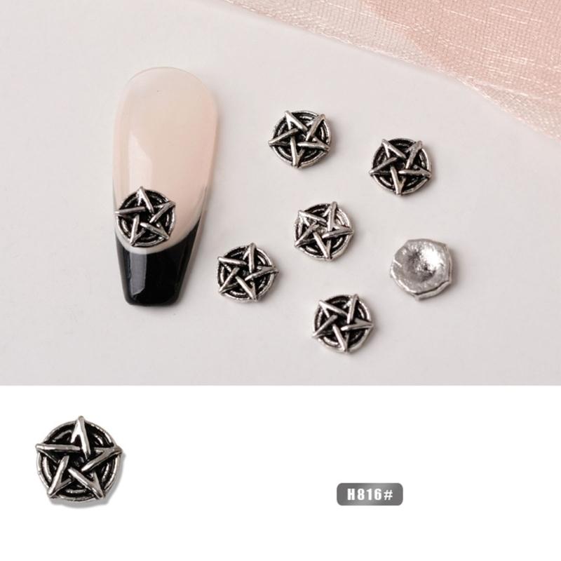 10Pcs-Cross Series 3D Nail Art Charms,Metal Punk-Chrome Hearts Nail Art Jewels Decals for Fingernail Toenail Decorations