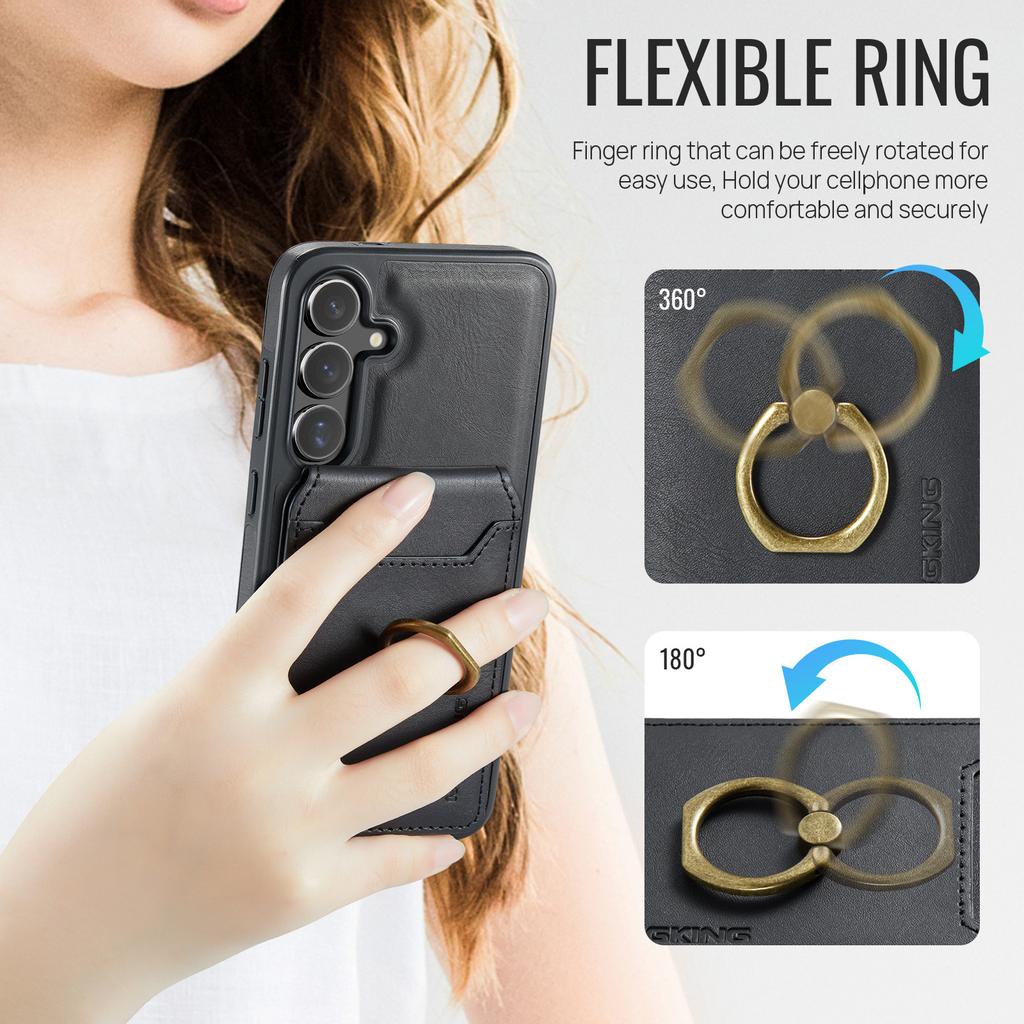 MAGKING seria K1 Dla Samsung Galaxy S26+ Magnetyczne Etui PC + TPU + PU Pokrowiec na Telefon z Uchwytem na Karty