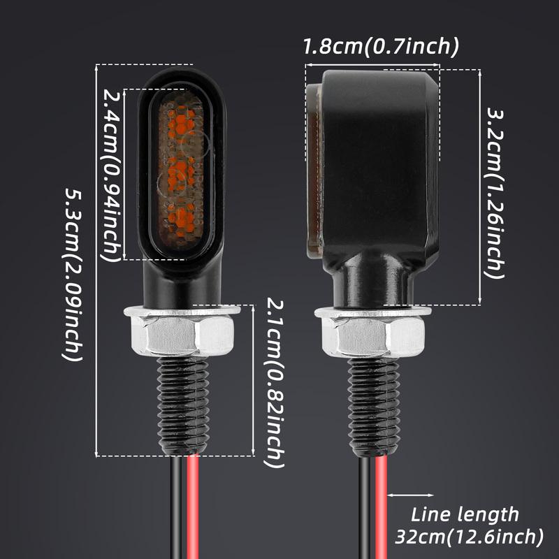 8mm Motorcycle Mini LED Turn Signal Light Indicators Flashing Light Blinker 12V For Bobber Cafe Racer Honda Yamaha Kawasaki