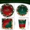 Christmas Scene Decoration and Arrangement, Disposable Paper Cups, Tablecloths, Party Sets, Children's Festival Decoration Supplies