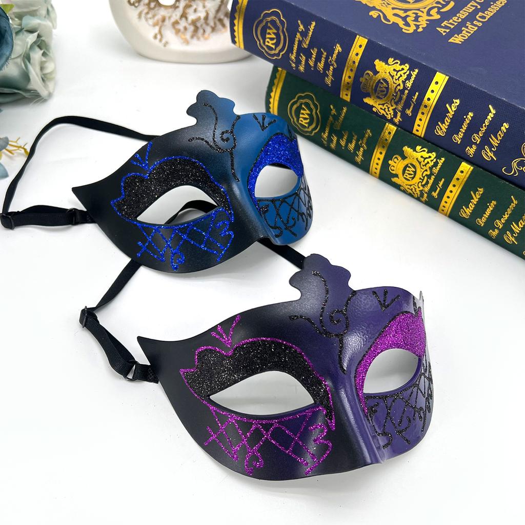 Roman Party Mask Glitter Masquerade Party Mask Glitter Hand-Painted Mask Comfortable For Themed Event Bar Event Venetian