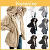Gemütlicher Damen Winter Flauschiger Mantel Fleece Pelzjacke Teddybär Kapuzenpullover Weiches Material