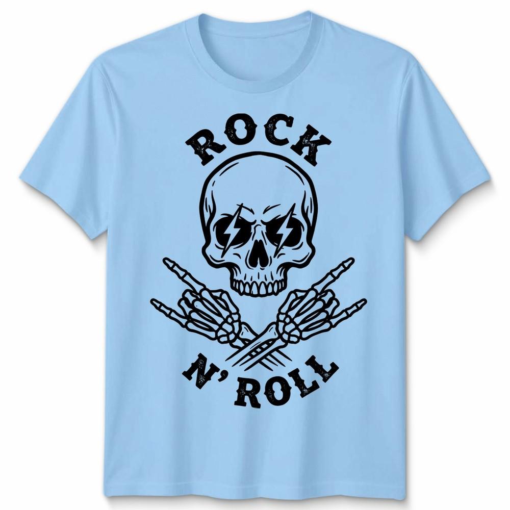 Rock N Roll Unisex T Shirt Skull Alternative Monochrome Graphic Tee