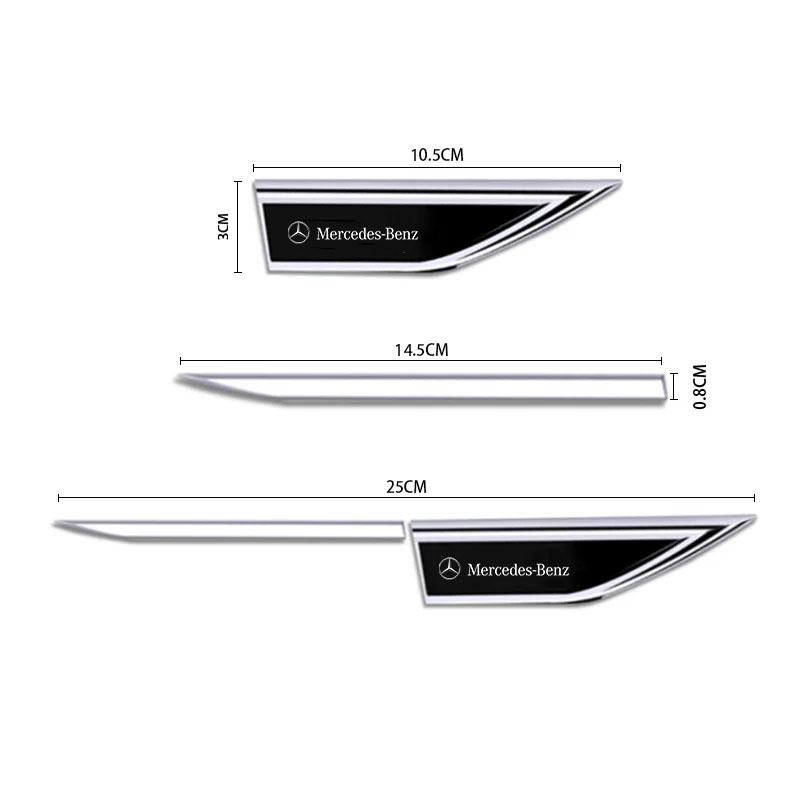 Car Metal Emblem Badge Side Fender Doors Blade Car Sticker for Mercedes Benz AMG W206 W220 W212 W201 W210 W108 W168 W222 W177