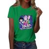 Women's  Group 2D Printed Round Neck Short Sleeve Top