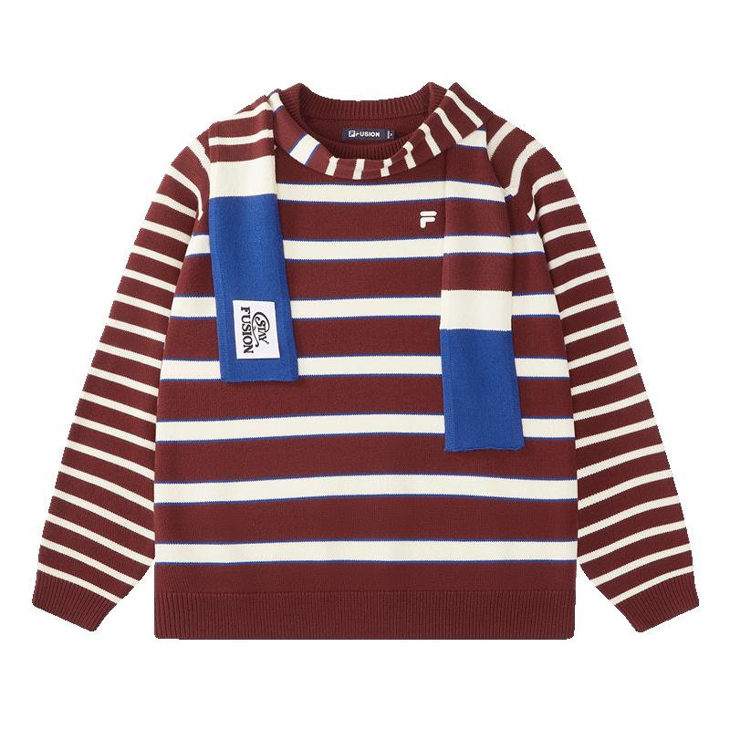 FILA FUSION Women s 2025 Winter Striped Pullover Sweater M