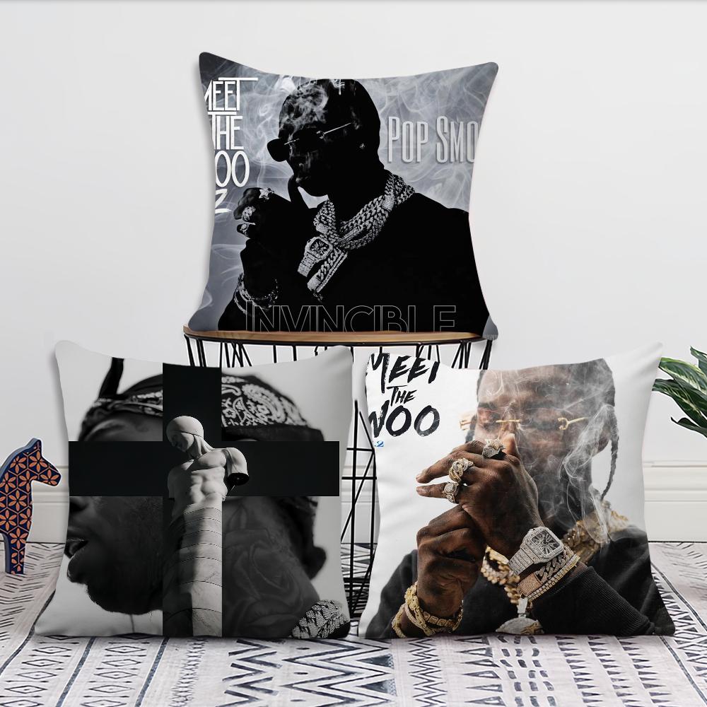Rapper S-Smoke Meet the Woo coole Kissenhülle Kissenbezug Dekoration Zimmer Zuhause Sofa Wohnzimmer Büro Auto Nordische Schlichtheit