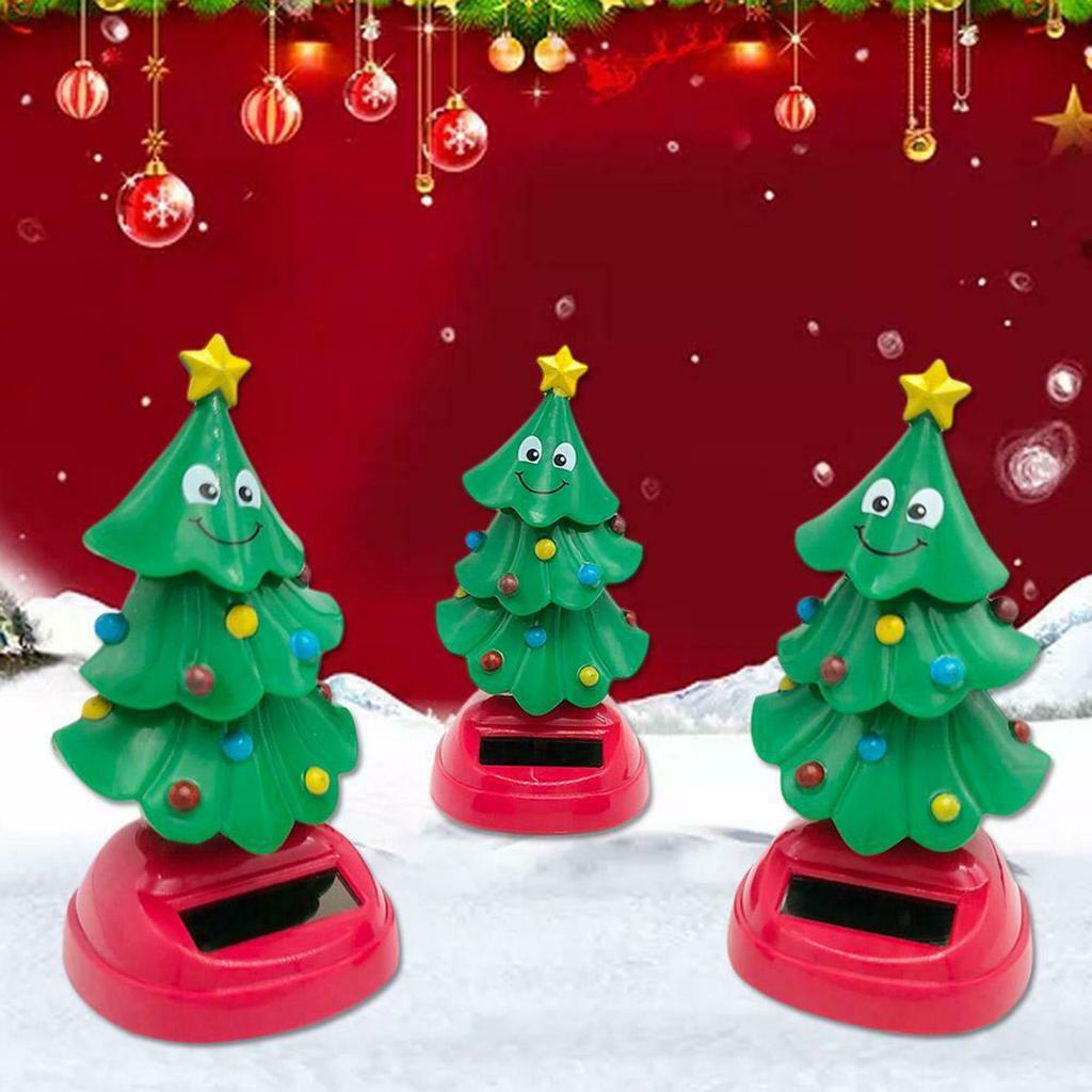 2022 Christmas Cute Car Ornament Solar Dancing Christmas Tree Snowman Santa Claus Elk Automatic Swing Car Interior Decoration