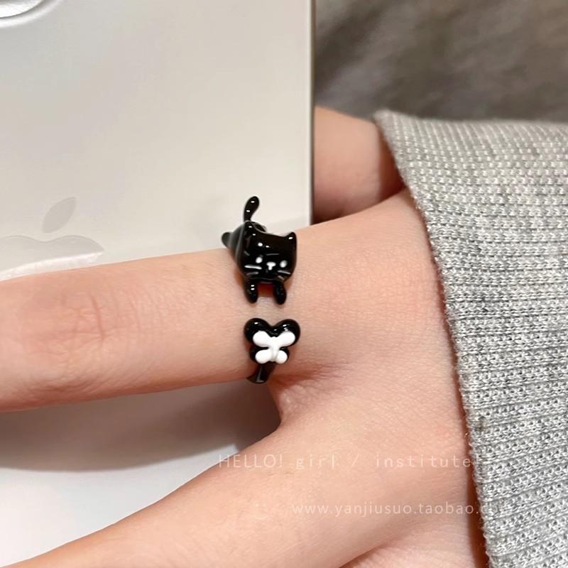 Wind Pearl Zircon Butterfly Ring Female Niche High-end Sense Light Luxury Couple Pair Ring Temperament Open Ring