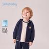 JELLYBABY Boys' 3D Bear Embroidered Hooded Knit Jacket