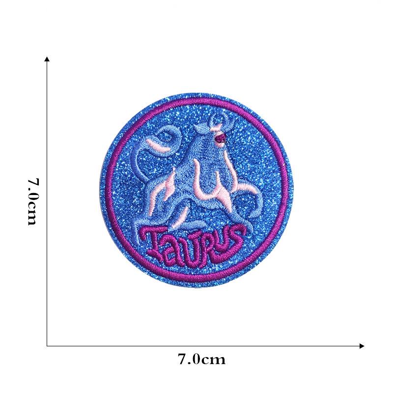 New Cartoon Constellation Embroidery Patch - Creative Round Design