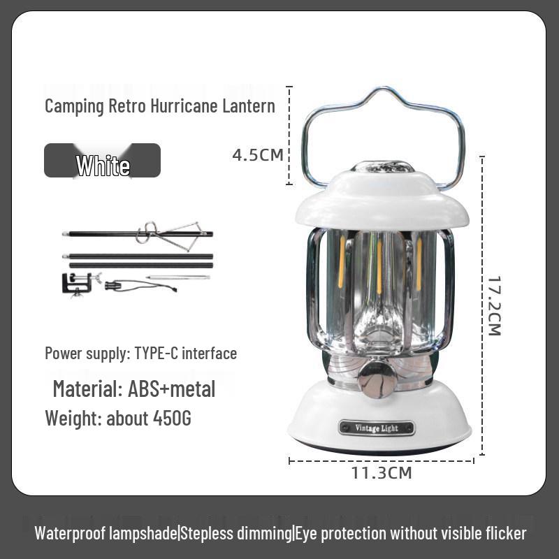 Rechargeable Retro Camping Lantern with Kerosene and Super Long Battery Life