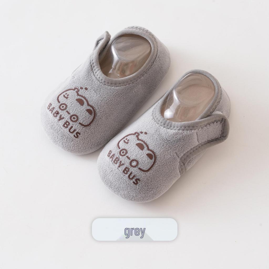 2025 Autumn/Winter Fleece-lined Non-slip Velcro Baby Walking Socks & Indoor Shoes