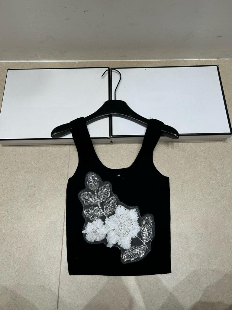 Trendy High-Quality Knitted Bead Camisole Vest - Slim-Fit, Versatile, and Heavy-Duty.