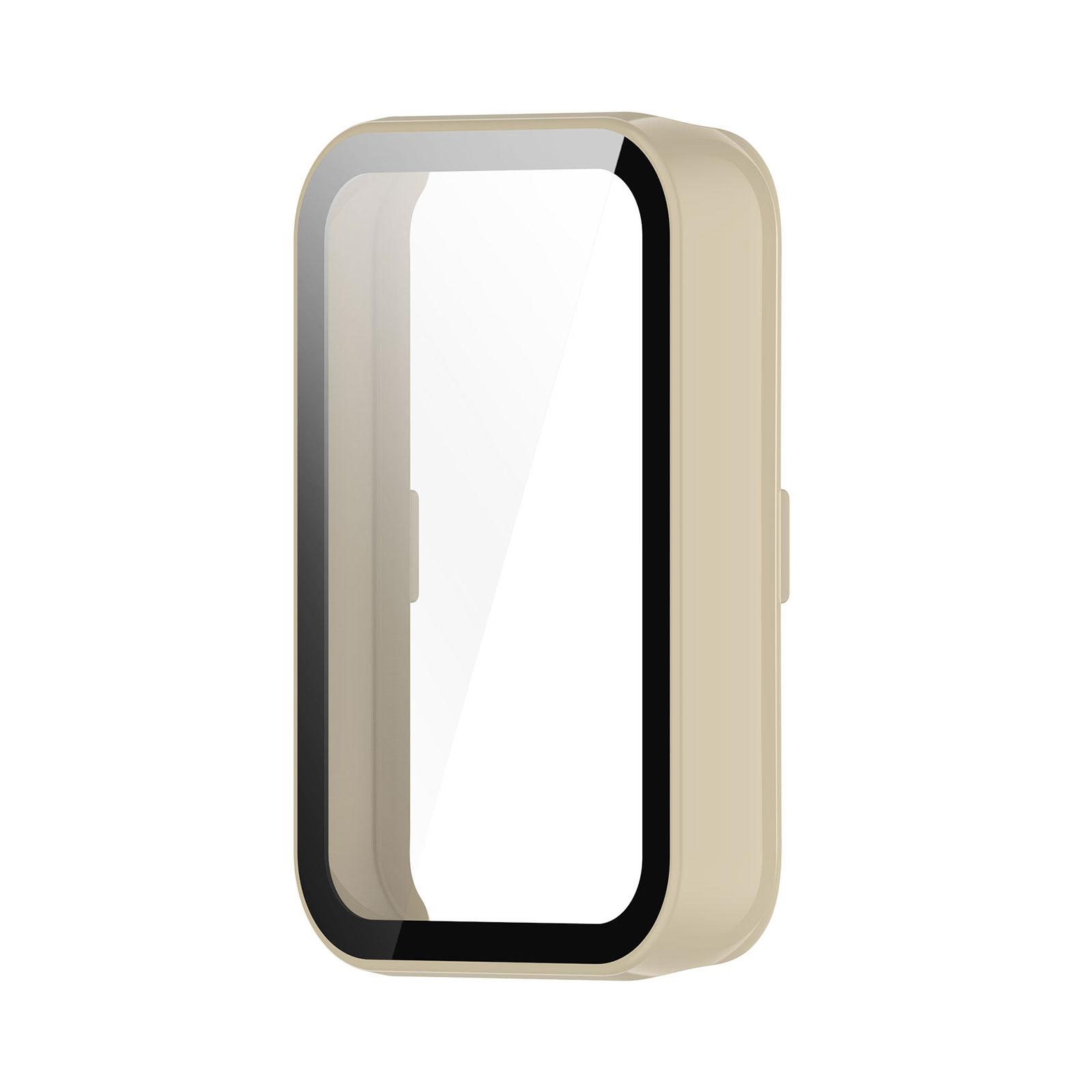 

PC Case with Tempered Glass Film for Honor band 9 Protector Cover Wristwatch Screen Protector Smartwatch Housing Shell бежевий