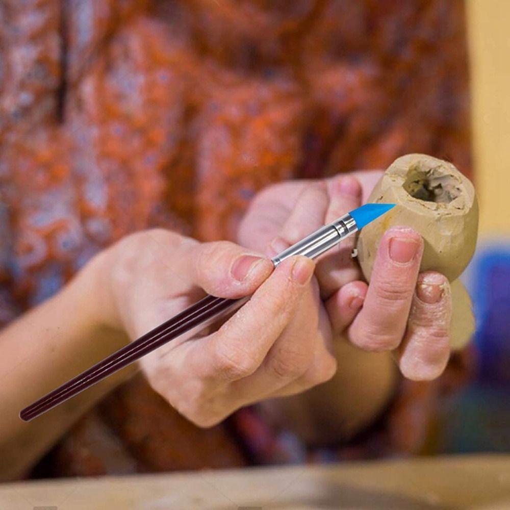 Handle for Pottery Art Engraving Art Supplies Clay Sculpting Tool Silicone Brush Painting Brush