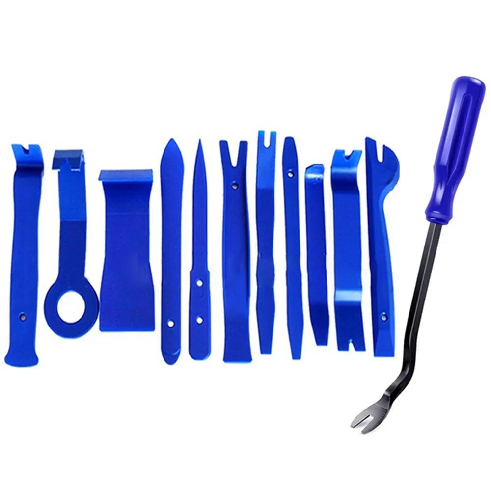 

12PCS Car Hand Tool Car Disassembly Tools Set DVD Stereo Refit Kits Interior Plastic Trim Panel Dashboard Removal Repair Tools синий