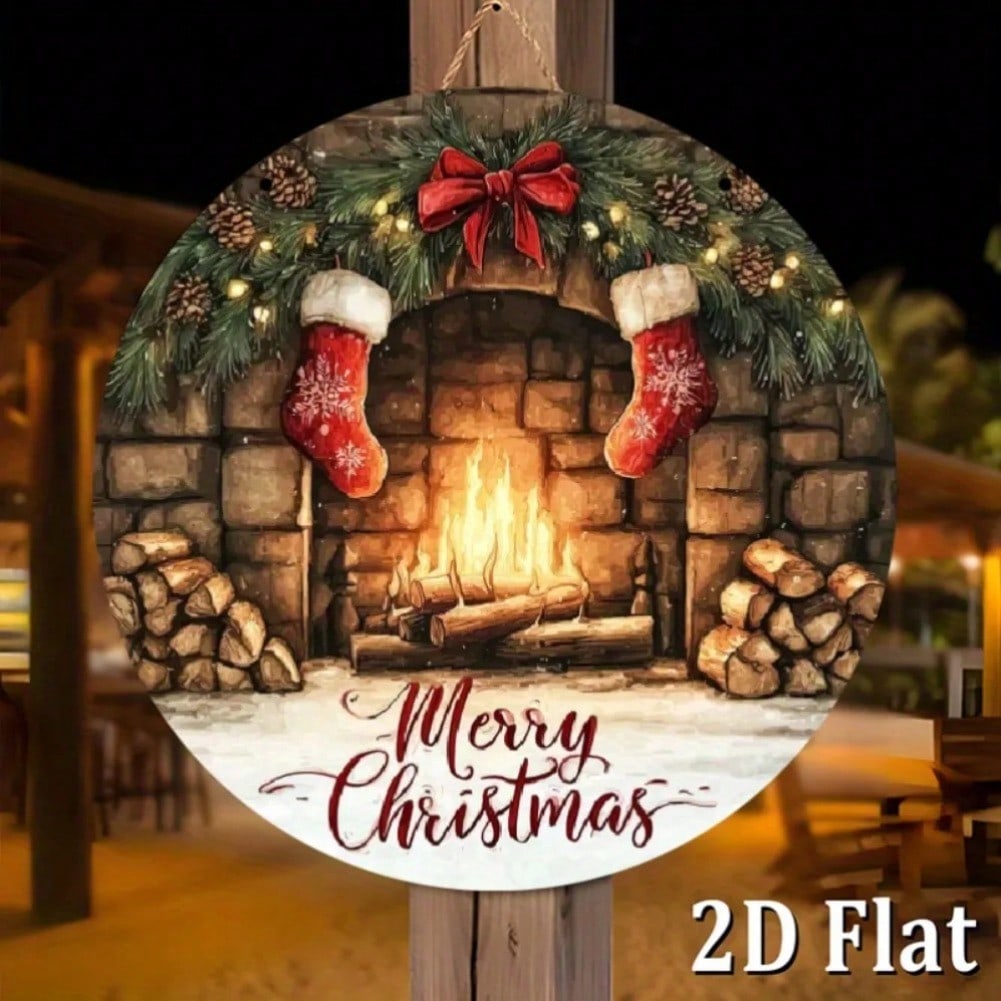 Metal Tin Sign Merry Christmas Retro Stove Design Wall Decor Kitchen Bedroom